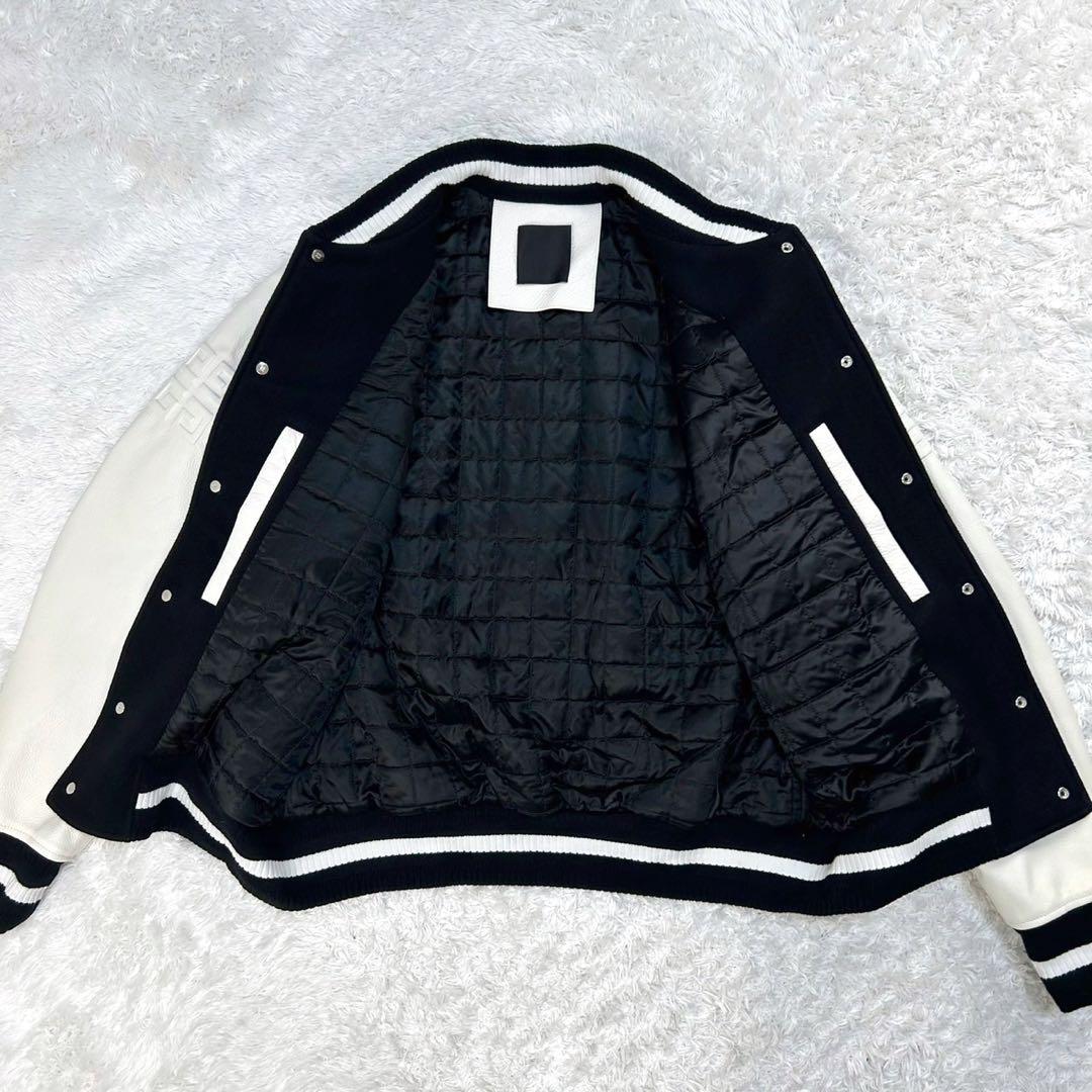 5959【美品・付属品付き】ジバンシー☆カウレザー切替スタジャン 48サイズ