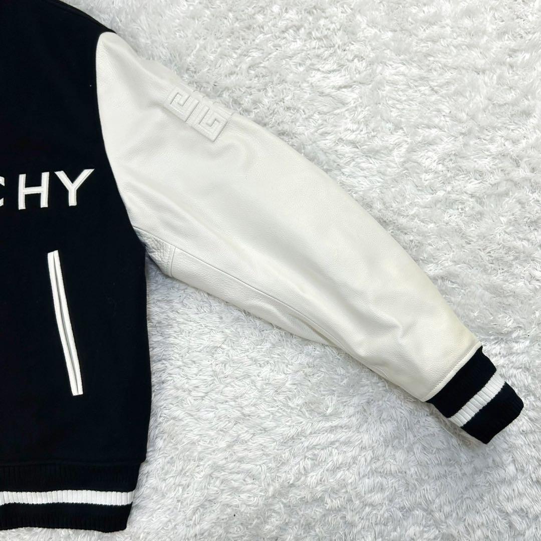 5959【美品・付属品付き】ジバンシー☆カウレザー切替スタジャン 48サイズ