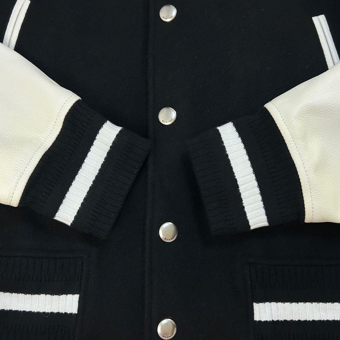 5959【美品・付属品付き】ジバンシー☆カウレザー切替スタジャン 48サイズ