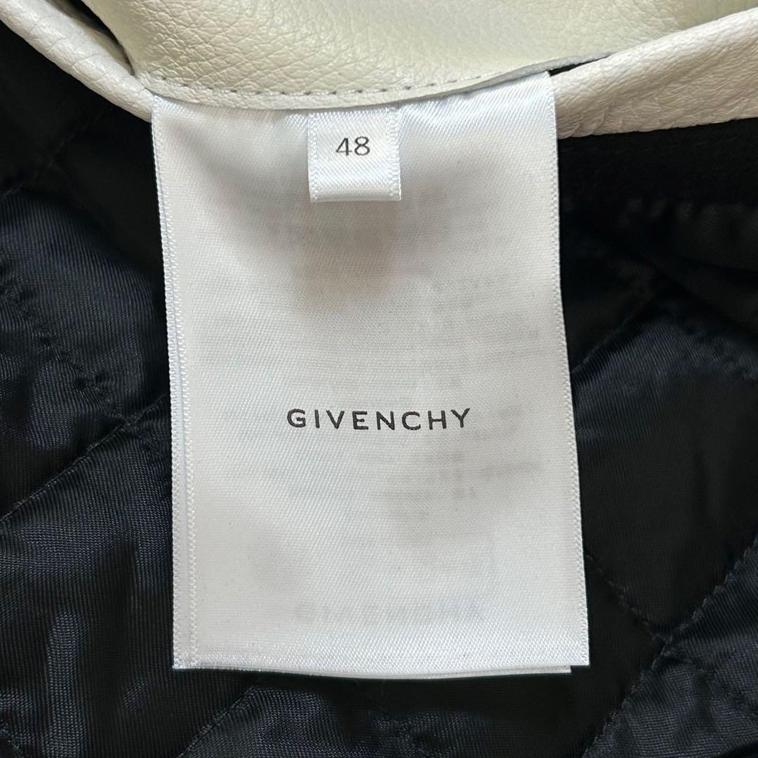 5959【美品・付属品付き】ジバンシー☆カウレザー切替スタジャン 48サイズ