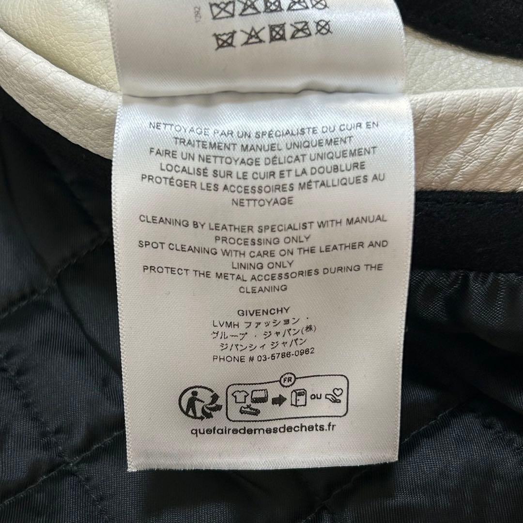 5959【美品・付属品付き】ジバンシー☆カウレザー切替スタジャン 48サイズ