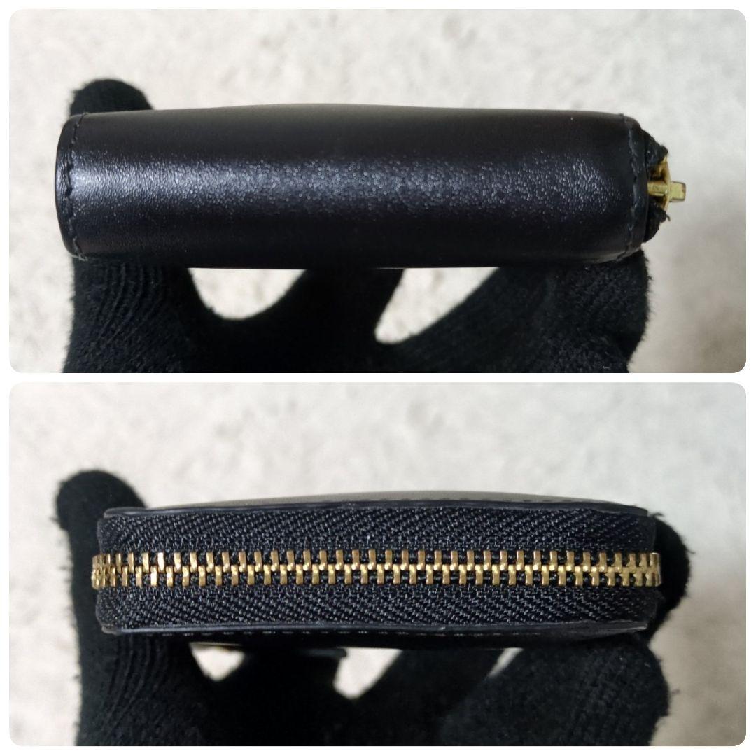 美品 保存箱付属 COMME des GARCONS スクエア ジップ 財布 黒