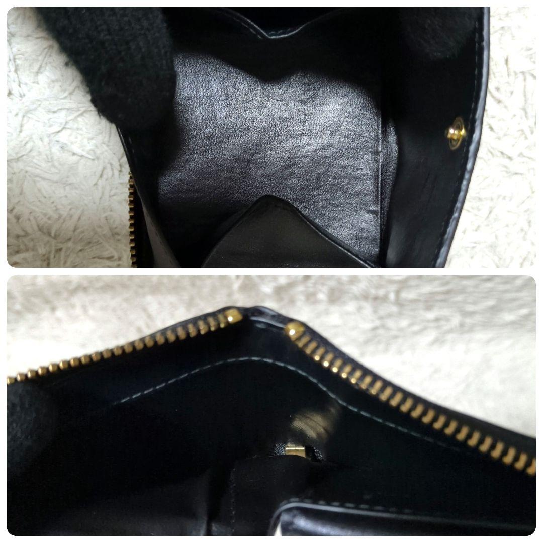 美品 保存箱付属 COMME des GARCONS スクエア ジップ 財布 黒