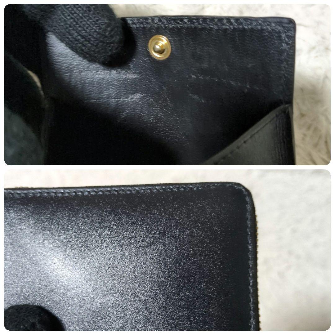美品 保存箱付属 COMME des GARCONS スクエア ジップ 財布 黒