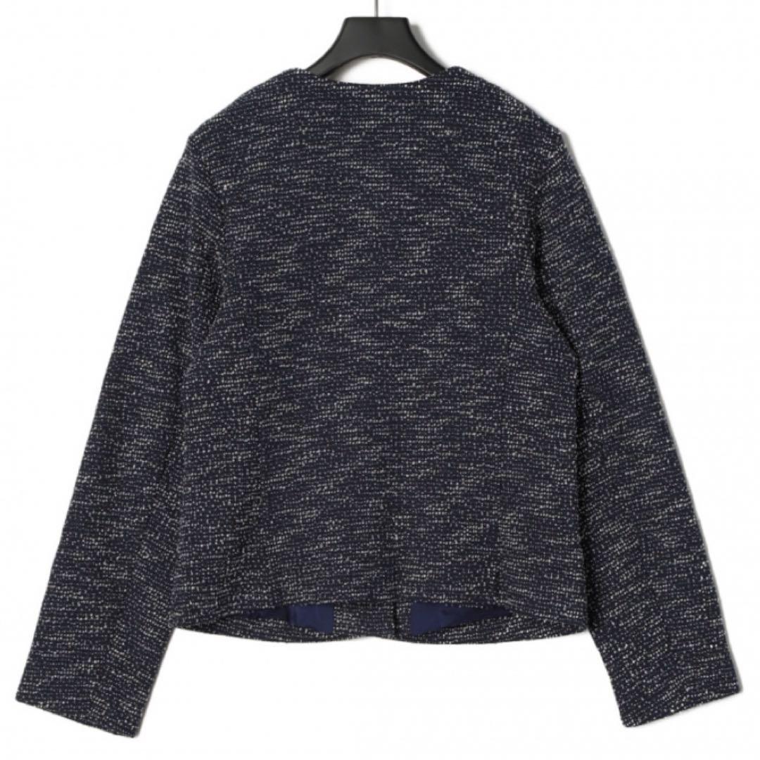 ◇❣️最終価格❣️新品♣アニエスベー☆ネイビー ツイード ノーカラージャケット Ｍ◇