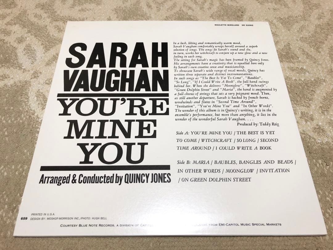 クラシックレコーズ Sarah Vaughan You're Mine You