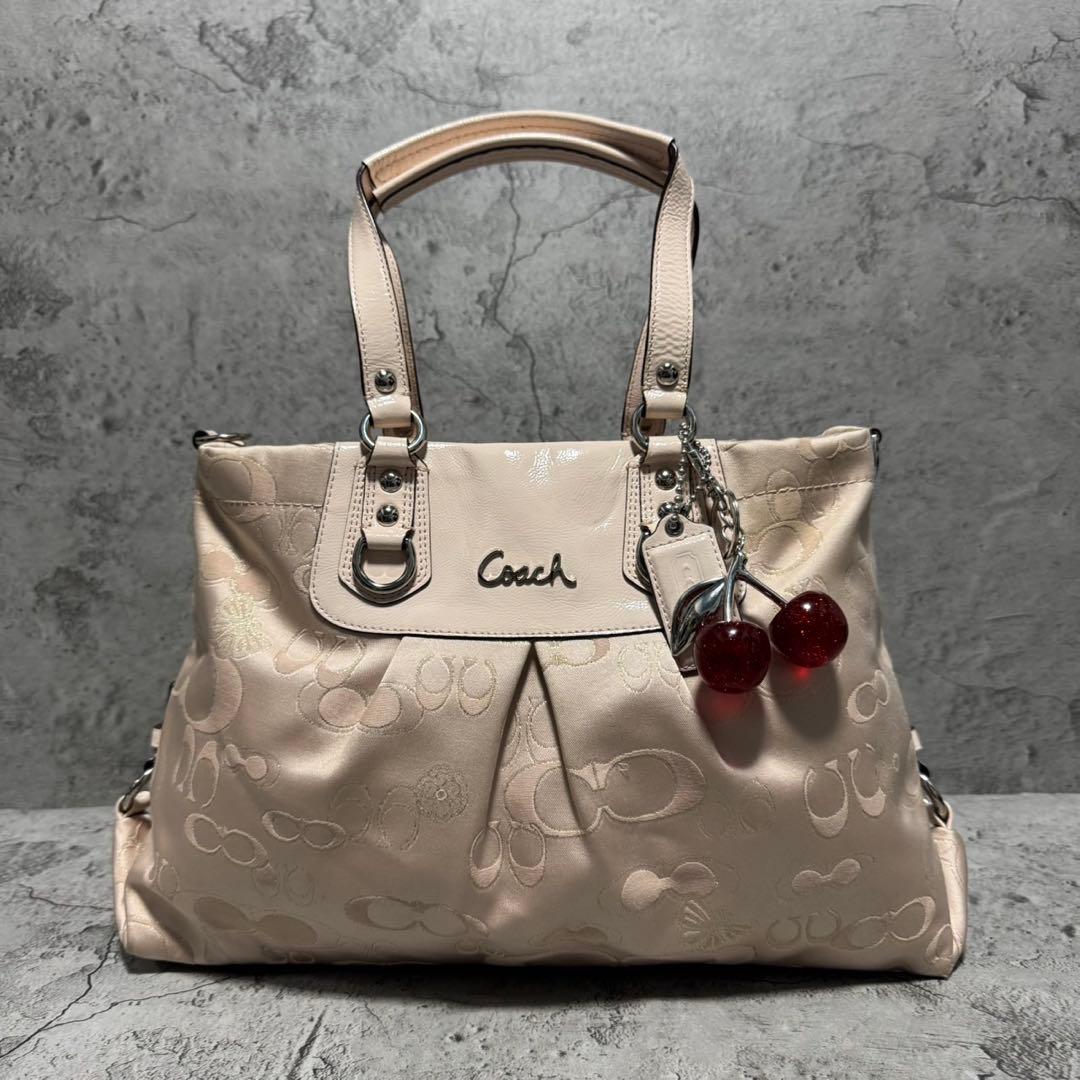 バッグ COACH Y2K Butterfly Flower Sig Tote Bag