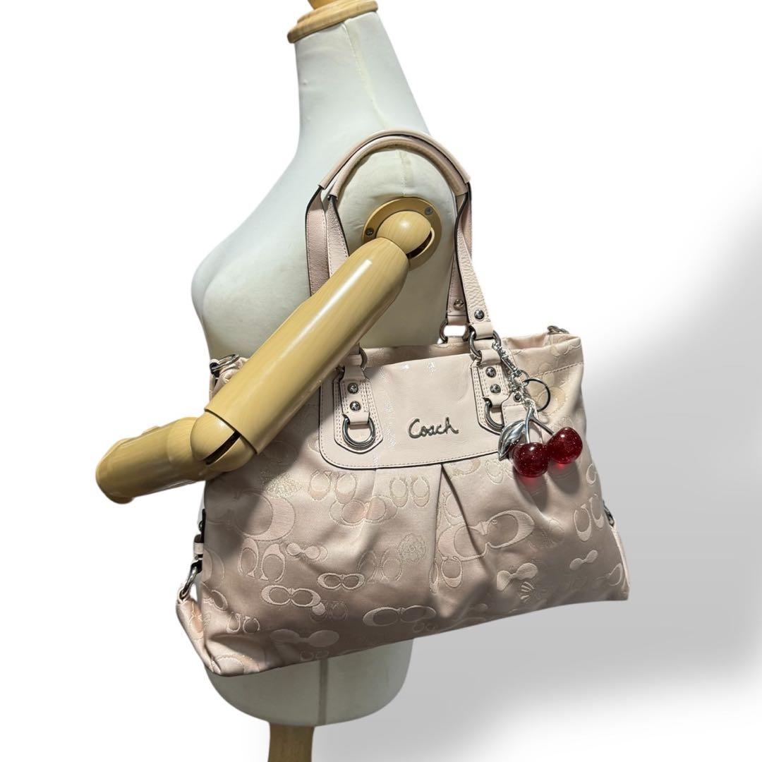 バッグ COACH Y2K Butterfly Flower Sig Tote Bag