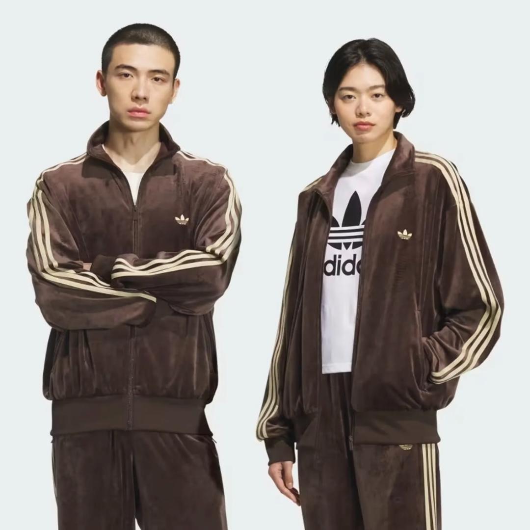 adidas ファイヤーバード ベロア トラックトップ 正規品 ブラウン　XL