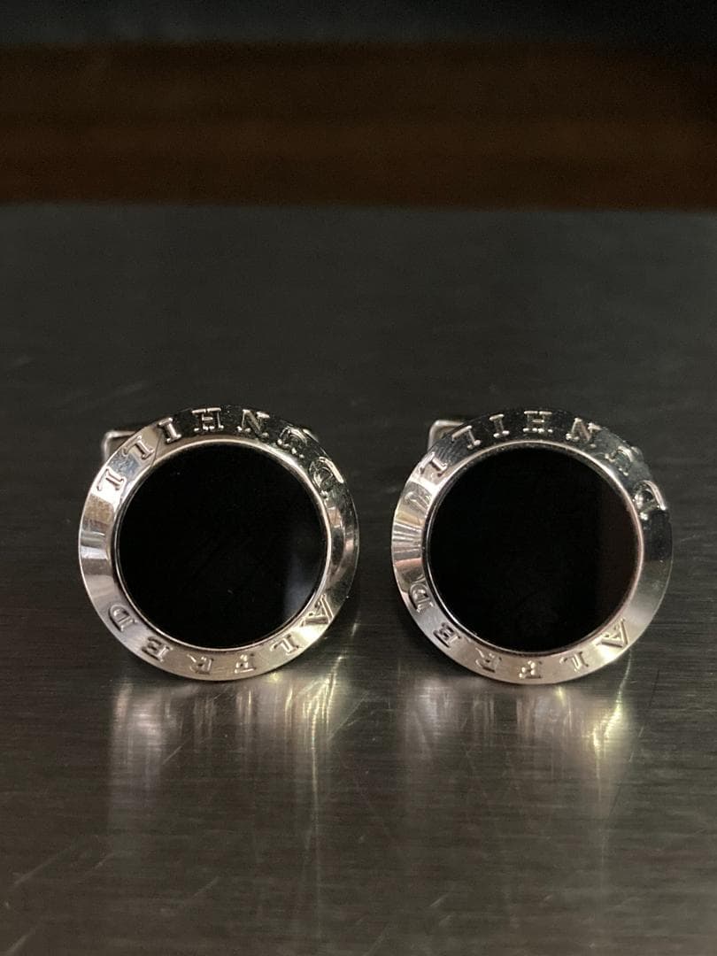 美品 アルフレッド ダンヒル ブラック オニキス AD  カフス 925