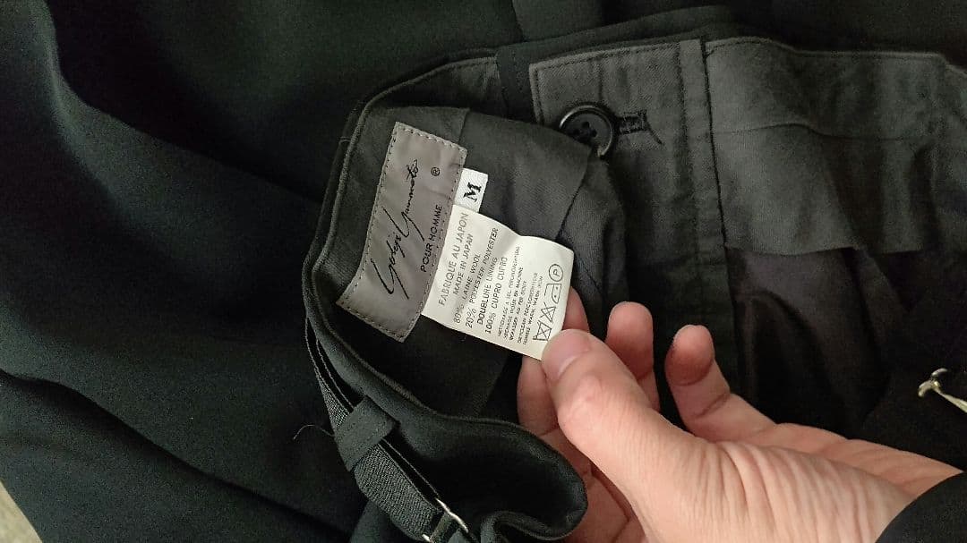 yohji yamamoto pour hoome背抜きダブルスーツ丸文字