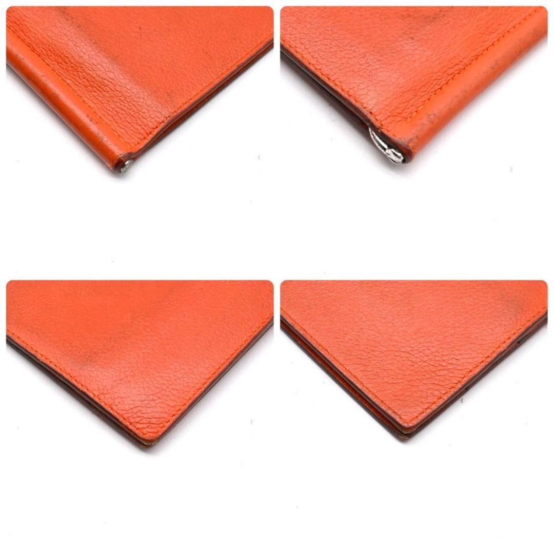 専用エルメス マネークリップ ポーカーGM オレンジ 二つ折り財布 HERMES