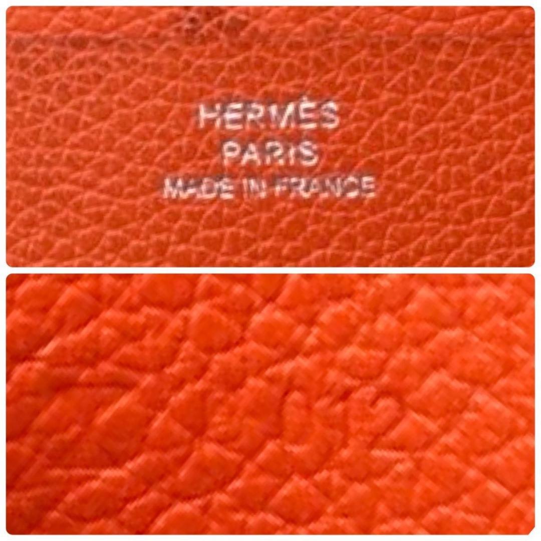 専用エルメス マネークリップ ポーカーGM オレンジ 二つ折り財布 HERMES