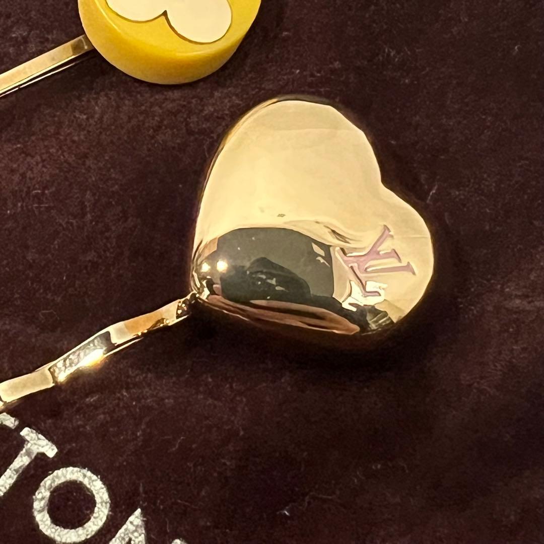 美品 ルイヴィトン ヘアピン 3本セット てんとう虫 ハート M92349