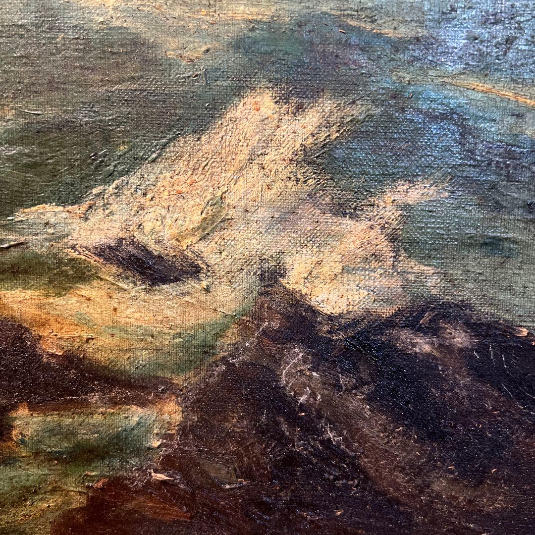 B*e様 小松崎邦雄　 若作　油彩画 海の風景