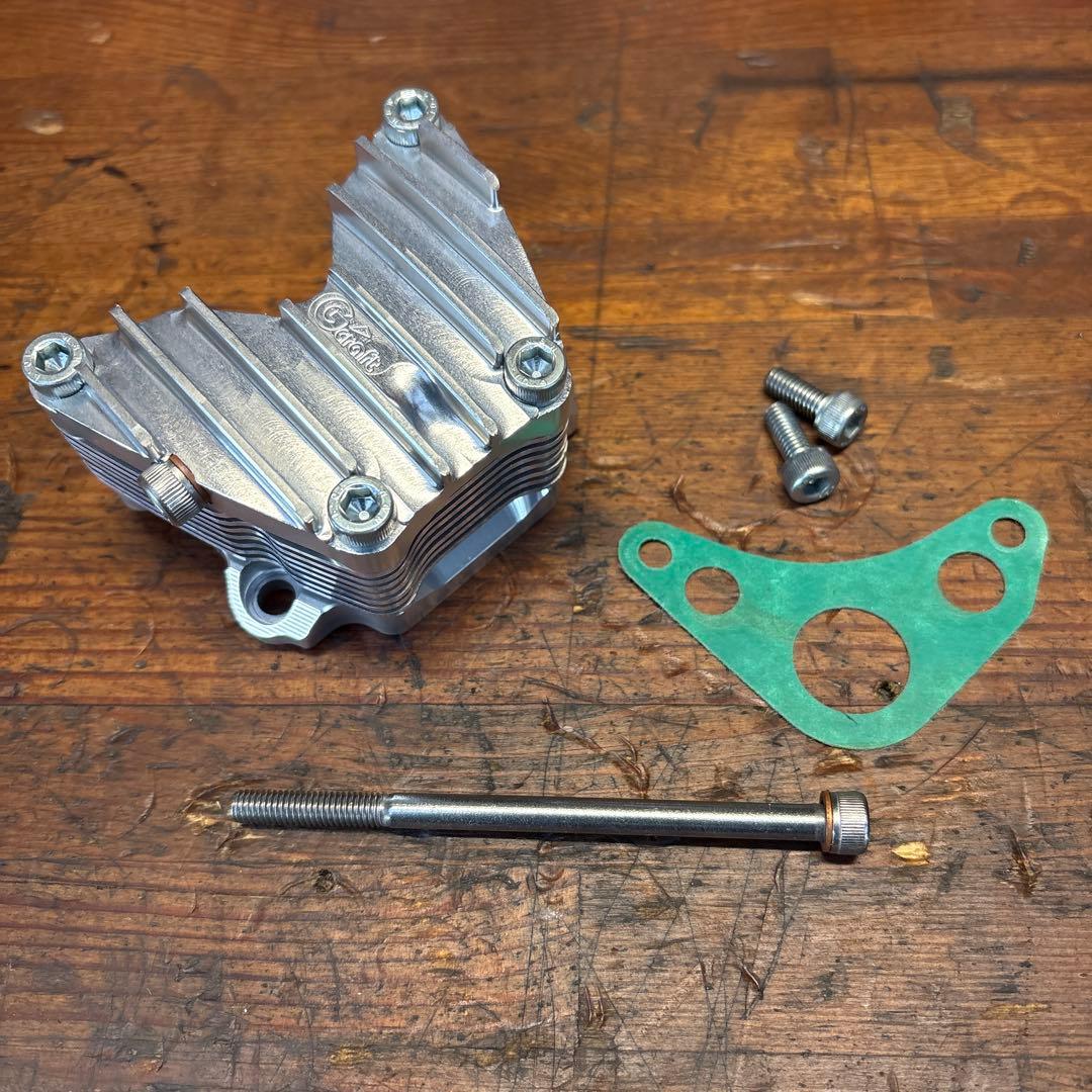 モンキー、カブ、ビレットオイルクーラー、フィン付き Gクラフト