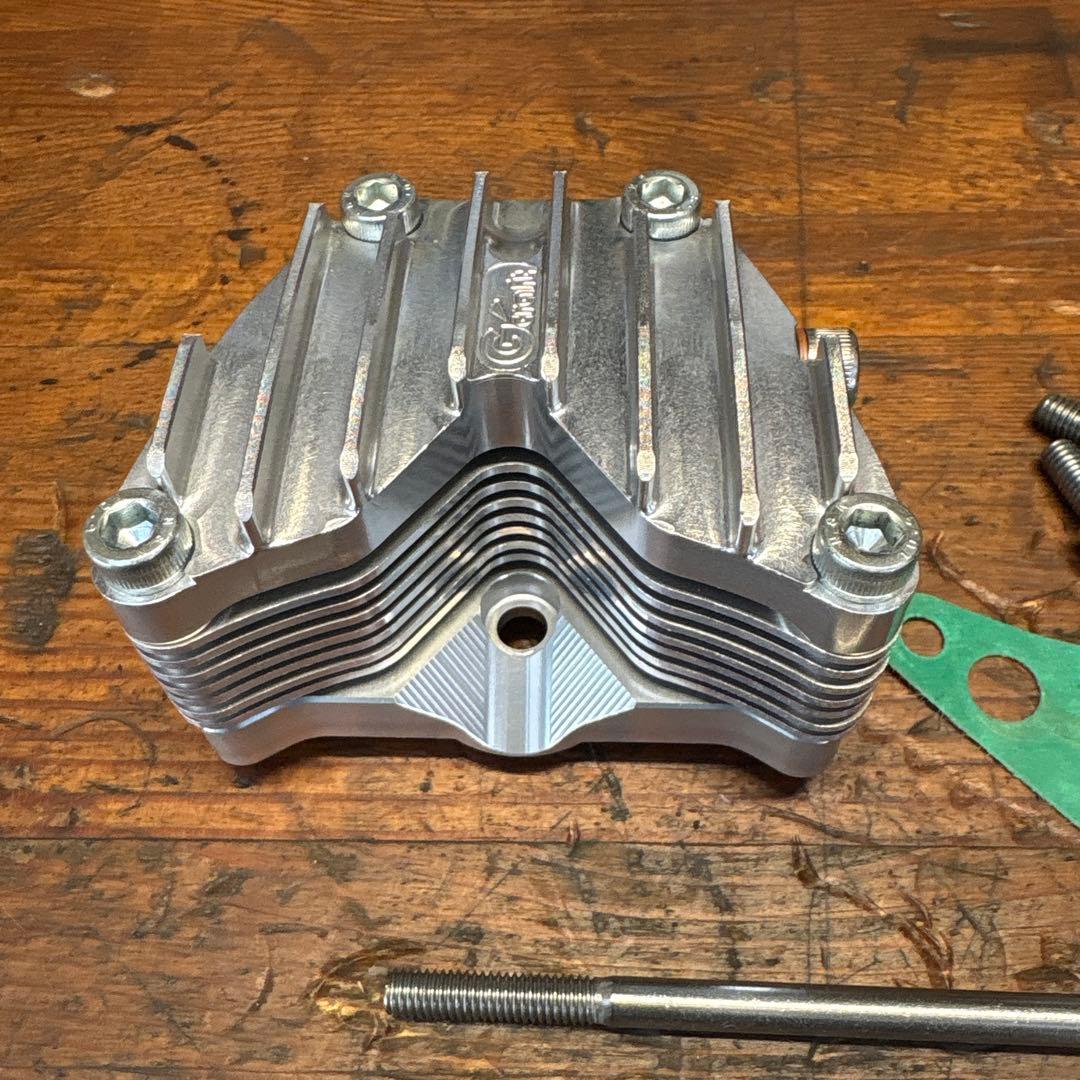 モンキー、カブ、ビレットオイルクーラー、フィン付き Gクラフト