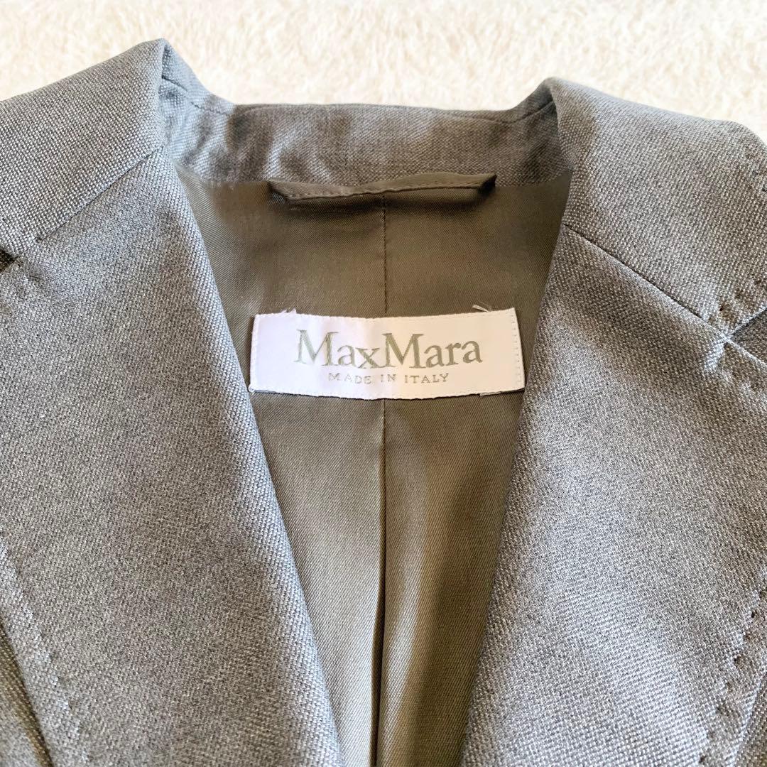 【極美品 大きいサイズ】マックスマーラ　テーラード ジャケット　白タグ　シルク