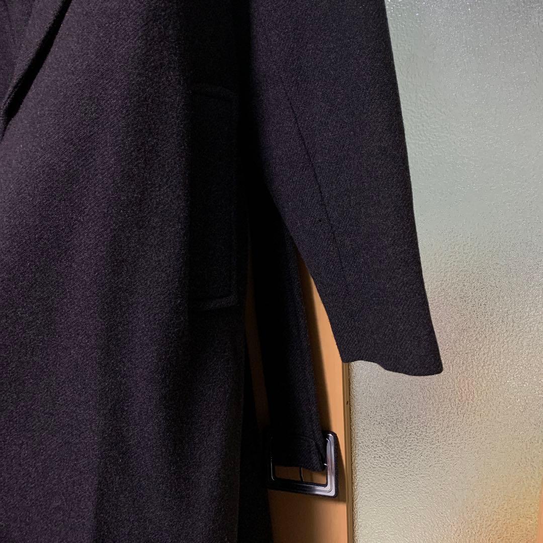 ZARAベルト付きウールコートダークグレーL