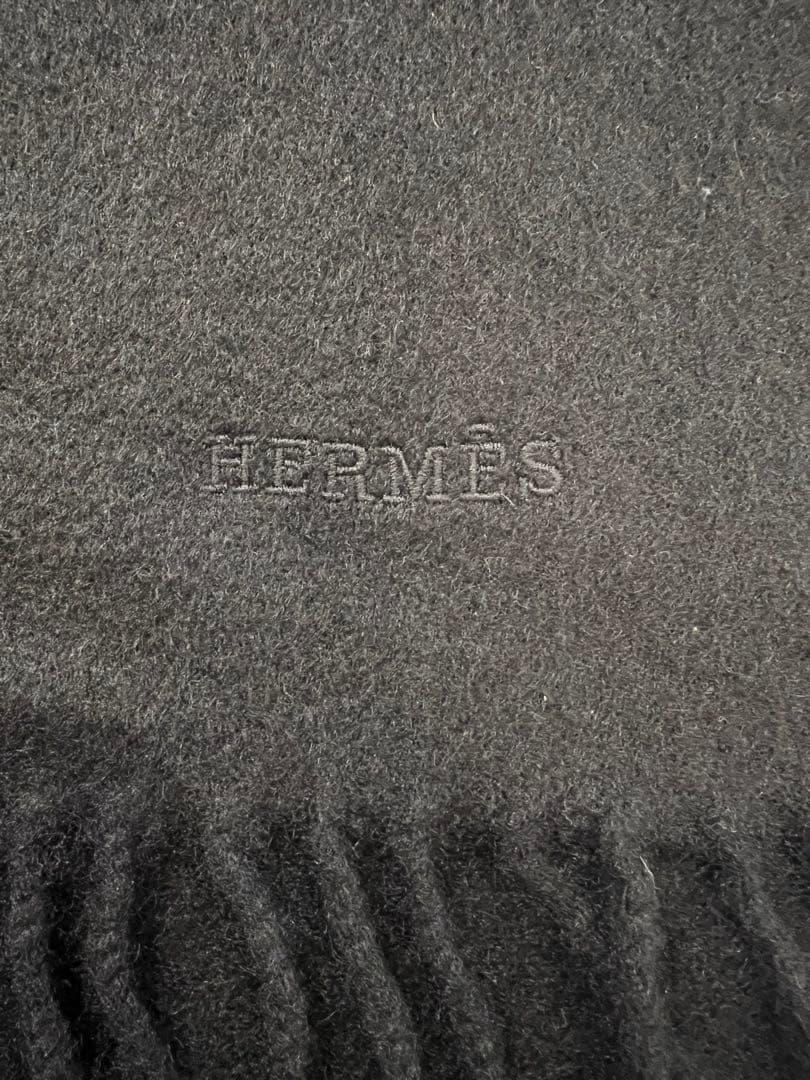 【最終値下げ】HERMES ブラック カシミヤ マフラー