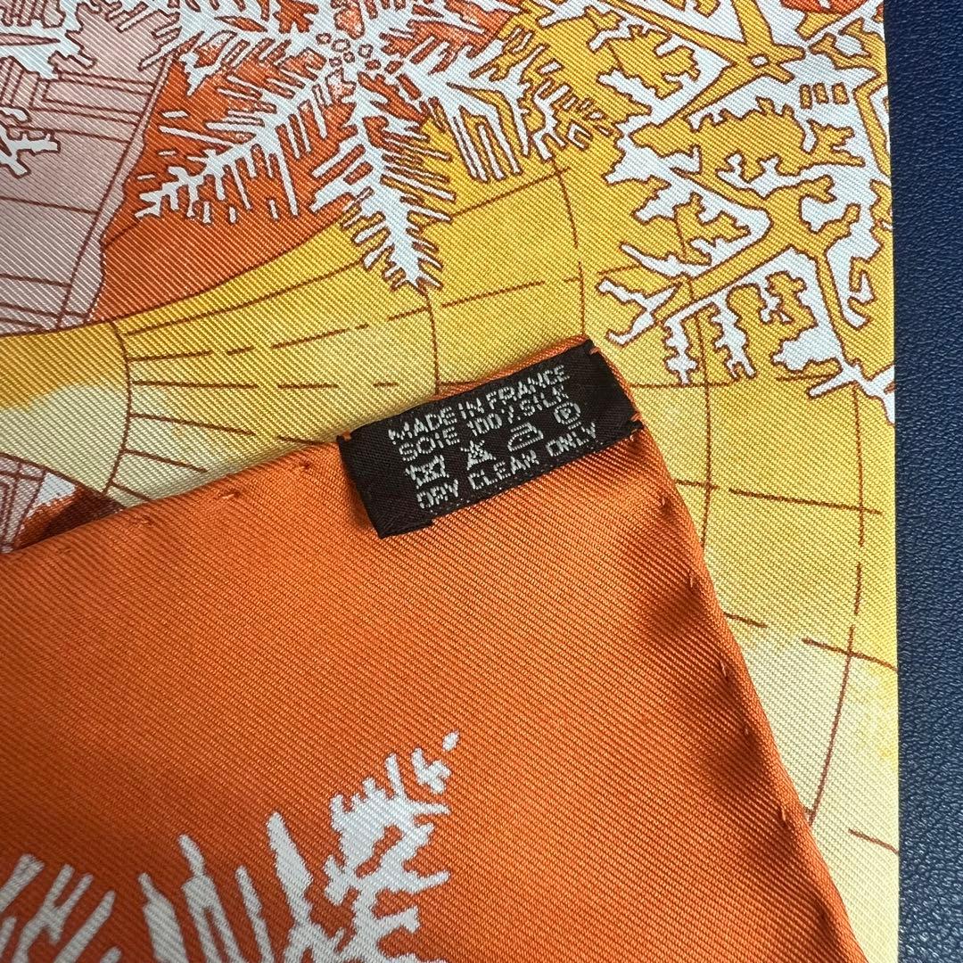HERMES シルクスカーフ オレンジ モスクワ