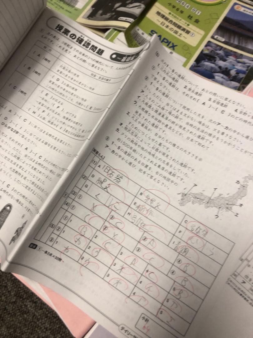 サピックス6年社会 デイリー春/夏/土特/日特/GS/夏集中　2024年受験