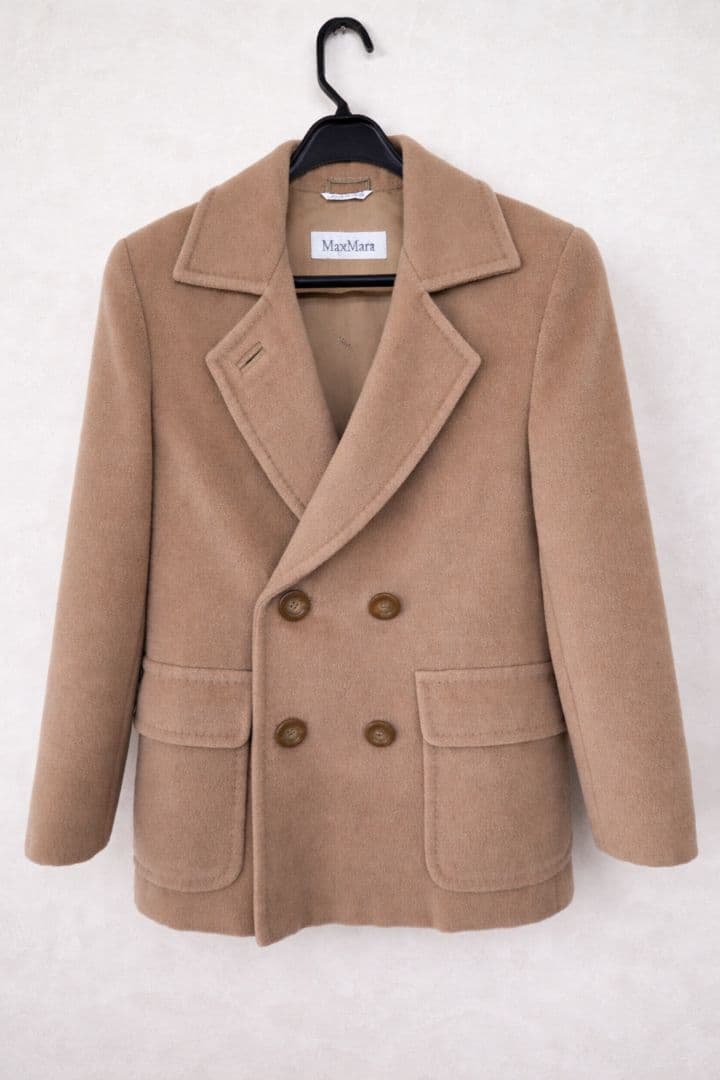 Max Mara カシミヤ混 白タグ ショートコート イタリア製 キャメル