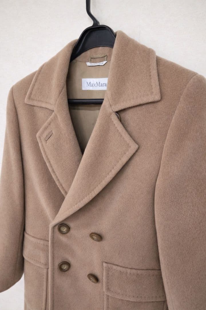Max Mara カシミヤ混 白タグ ショートコート イタリア製 キャメル