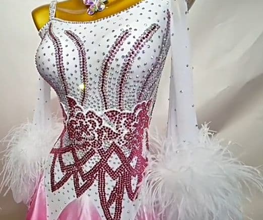 オーダーメイド　社交ダンス衣装　スタンダードドレス 袖羽根