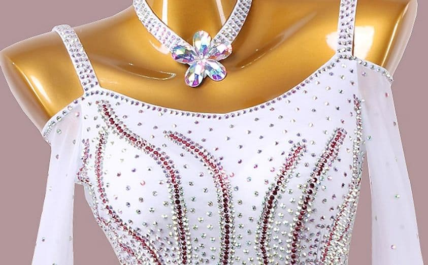 オーダーメイド　社交ダンス衣装　スタンダードドレス 袖羽根