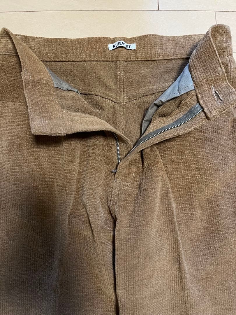 美品／AURALEE オーラリー　WOOL COTTON MOLE PANTS