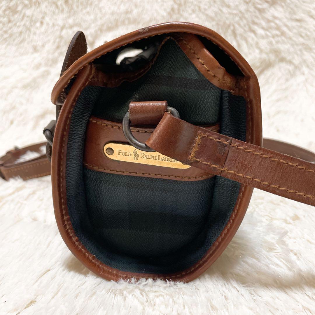 ポロラルフローレン ショルダーバッグ クロスボディ グリーン チェック B189