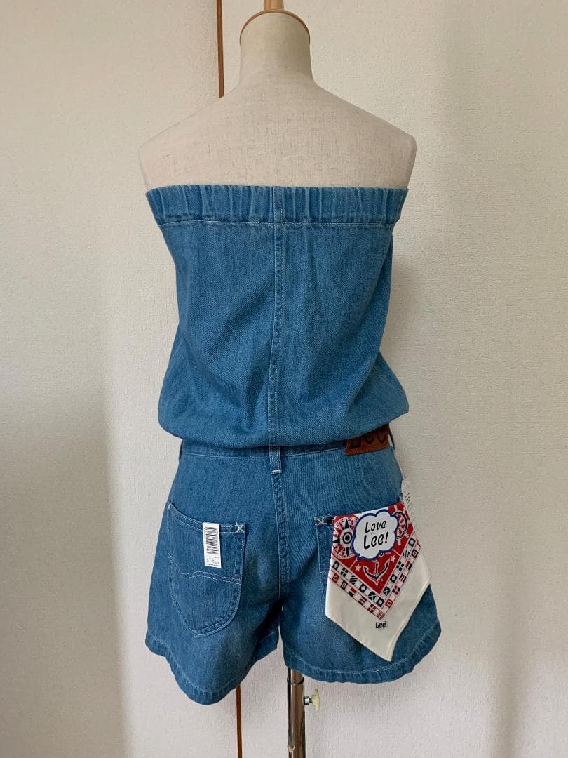 新品Lee レディース☆チューブトップ ショートオールインワン☆女子デニムS~M