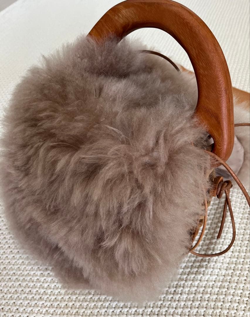 HItsuki ☆ウッドハンドルポシェット☆かごバッグ ショルダーバッグ