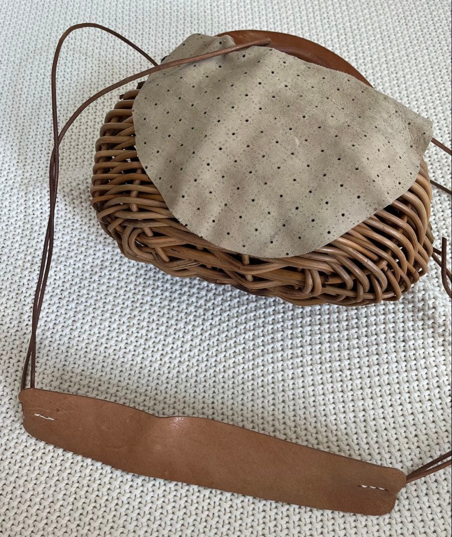 HItsuki ☆ウッドハンドルポシェット☆かごバッグ ショルダーバッグ