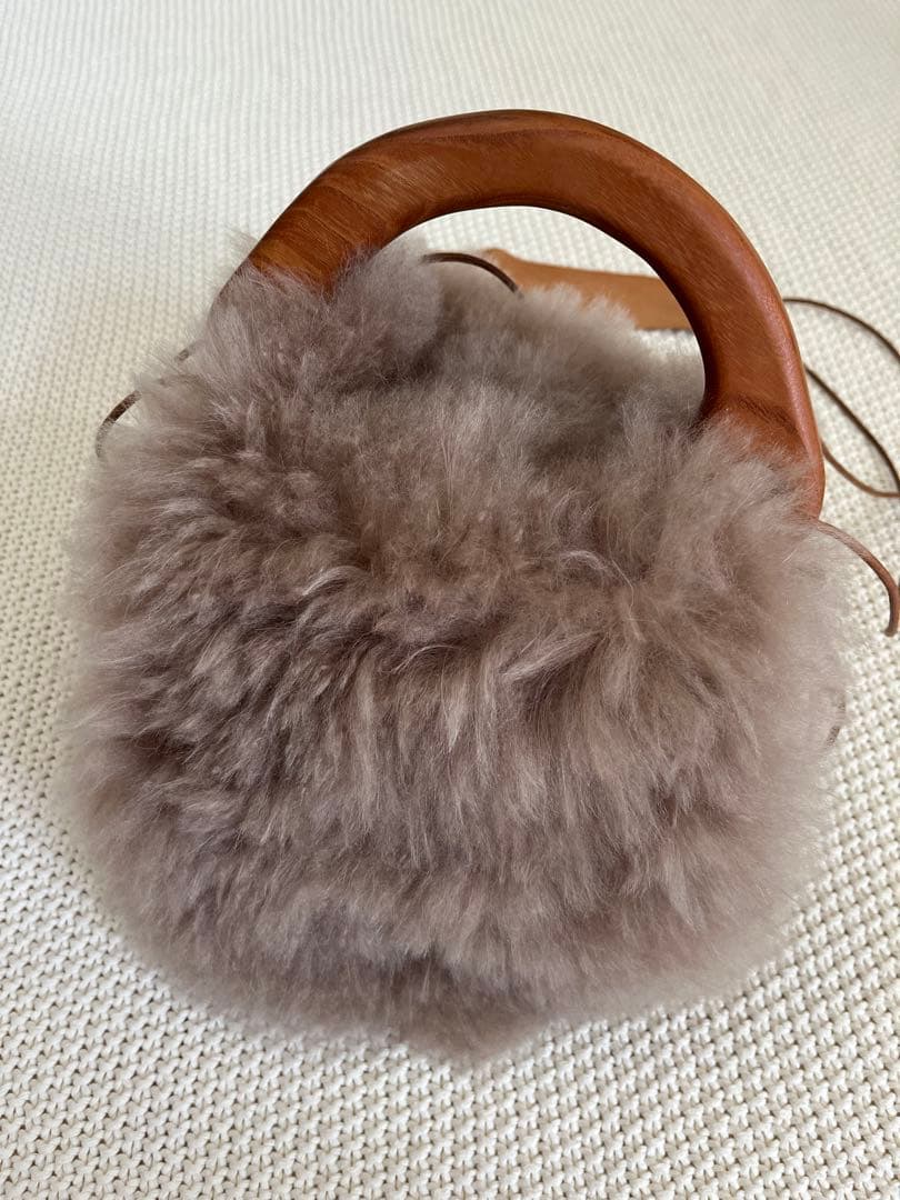 HItsuki ☆ウッドハンドルポシェット☆かごバッグ ショルダーバッグ