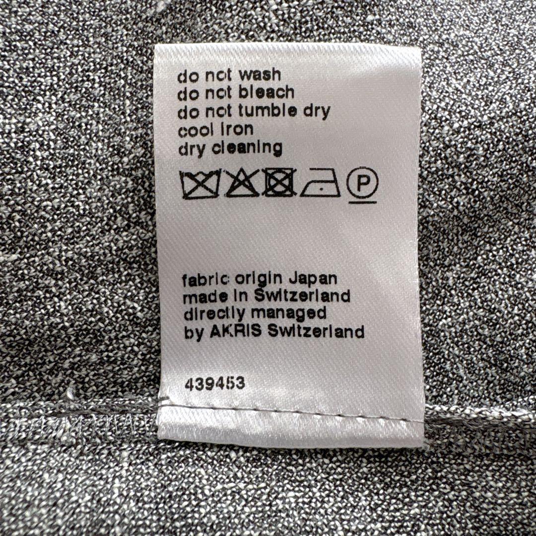 AKRIS アクリス ノーカラージャケット ウールリネン フロントフック 38