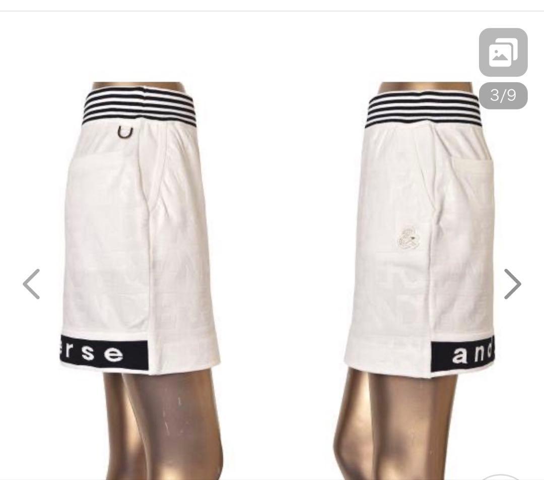 andperse ホワイト ロゴ入りゴルフスカート