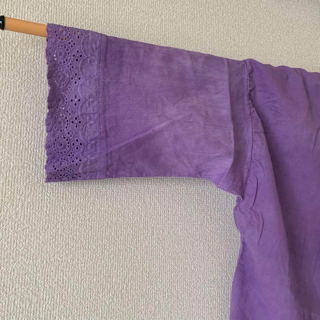 カラー半襦袢＆裾除けセット　パープル　新古品