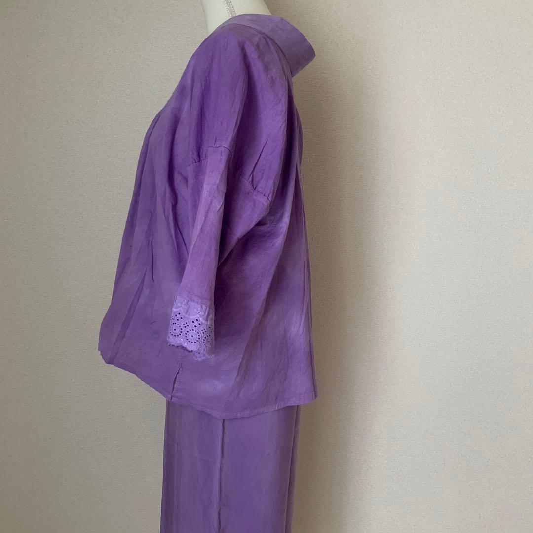 カラー半襦袢＆裾除けセット　パープル　新古品