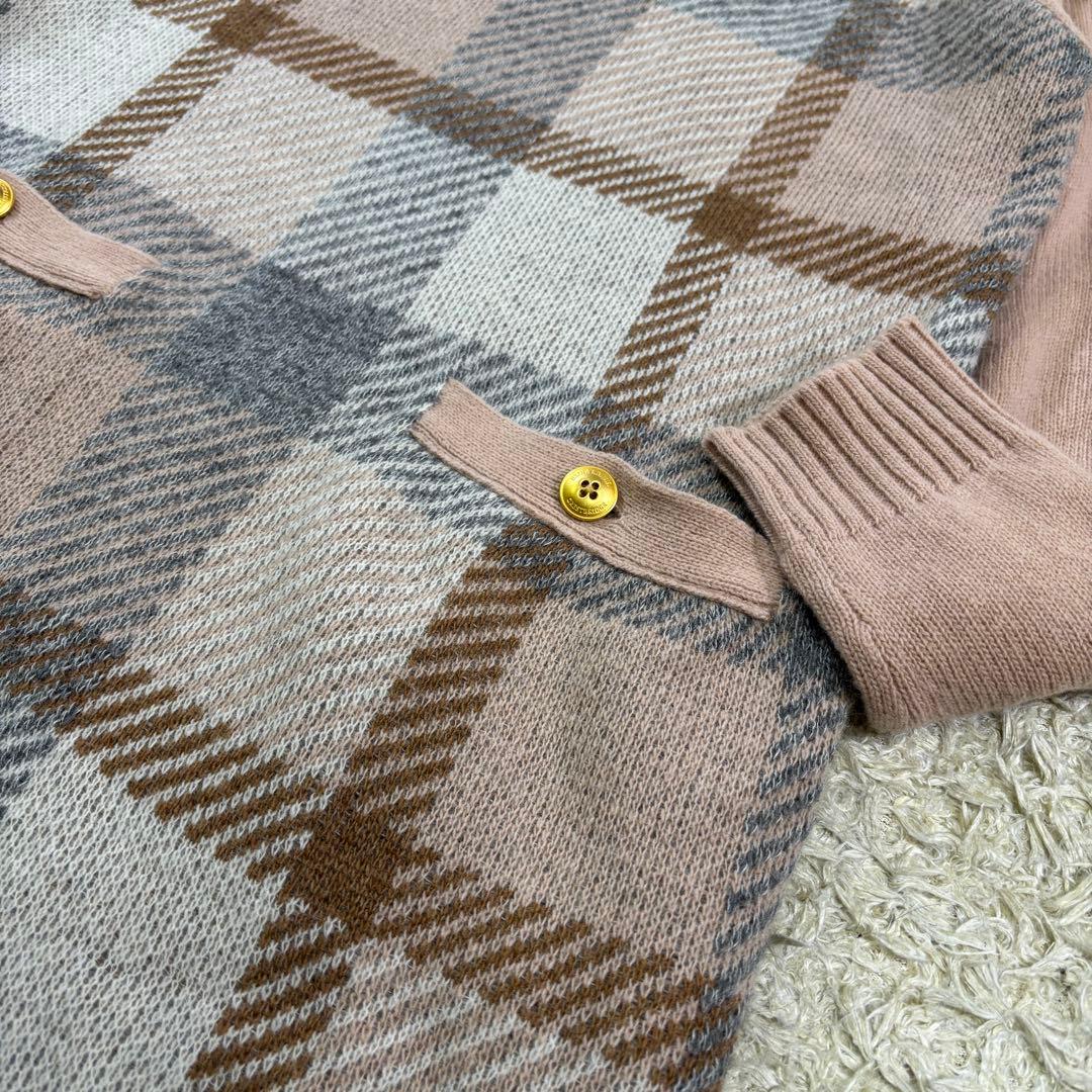 ブルーレーベルクレストブリッジ　モヘヤ　ニット　タートルネック　膝丈ワンピース