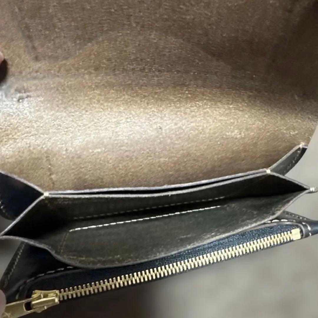 クロムエクセル　トラッカーウォレット　ミドル　黒　茶心　3層　ホーウィン社