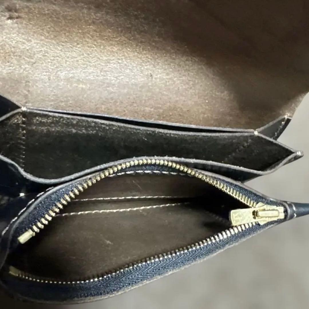 クロムエクセル　トラッカーウォレット　ミドル　黒　茶心　3層　ホーウィン社