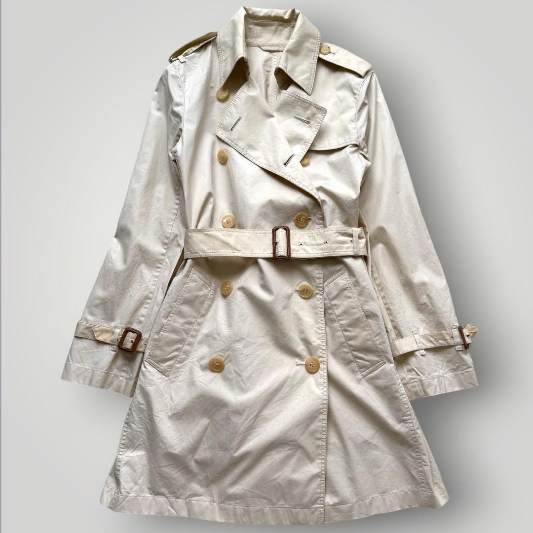 美品 バーバリーロンドン トレンチコート ノバストライプ ベージュ L