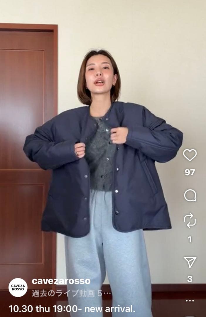 CAVEZA ROSSOテントブルゾンネイビー タグ付き