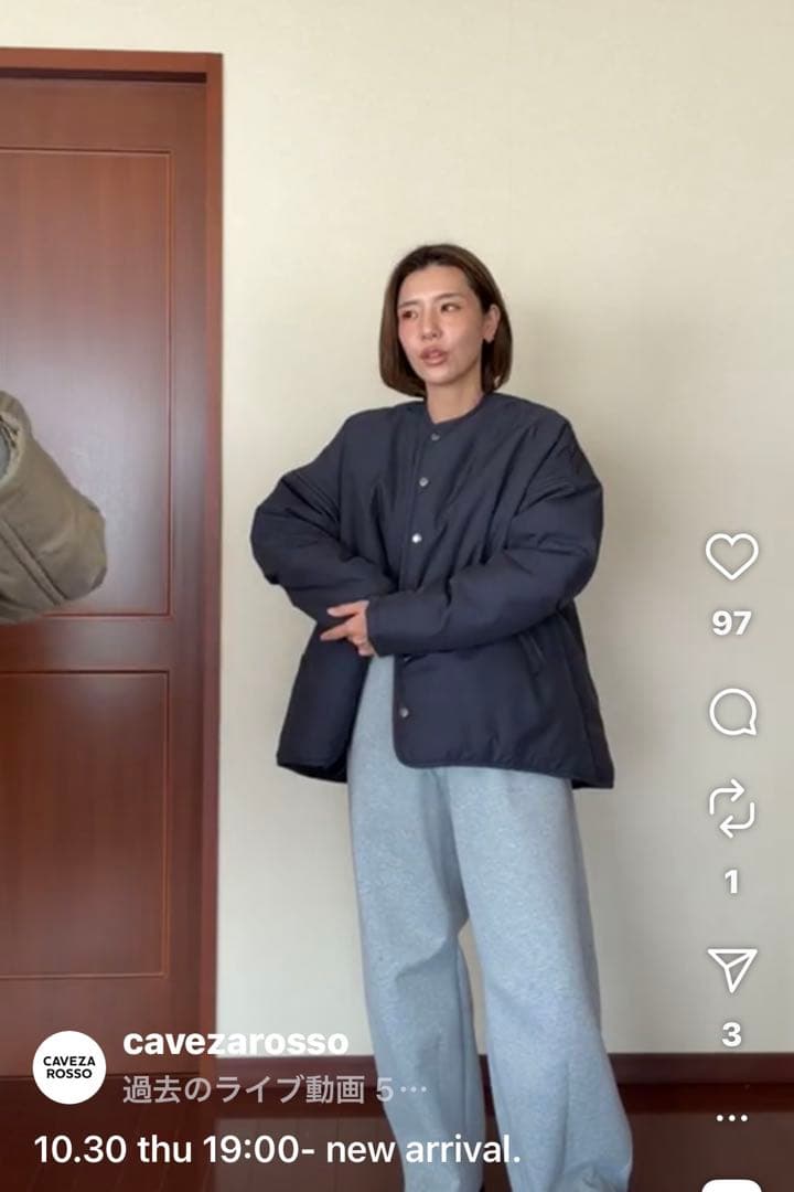 CAVEZA ROSSOテントブルゾンネイビー タグ付き