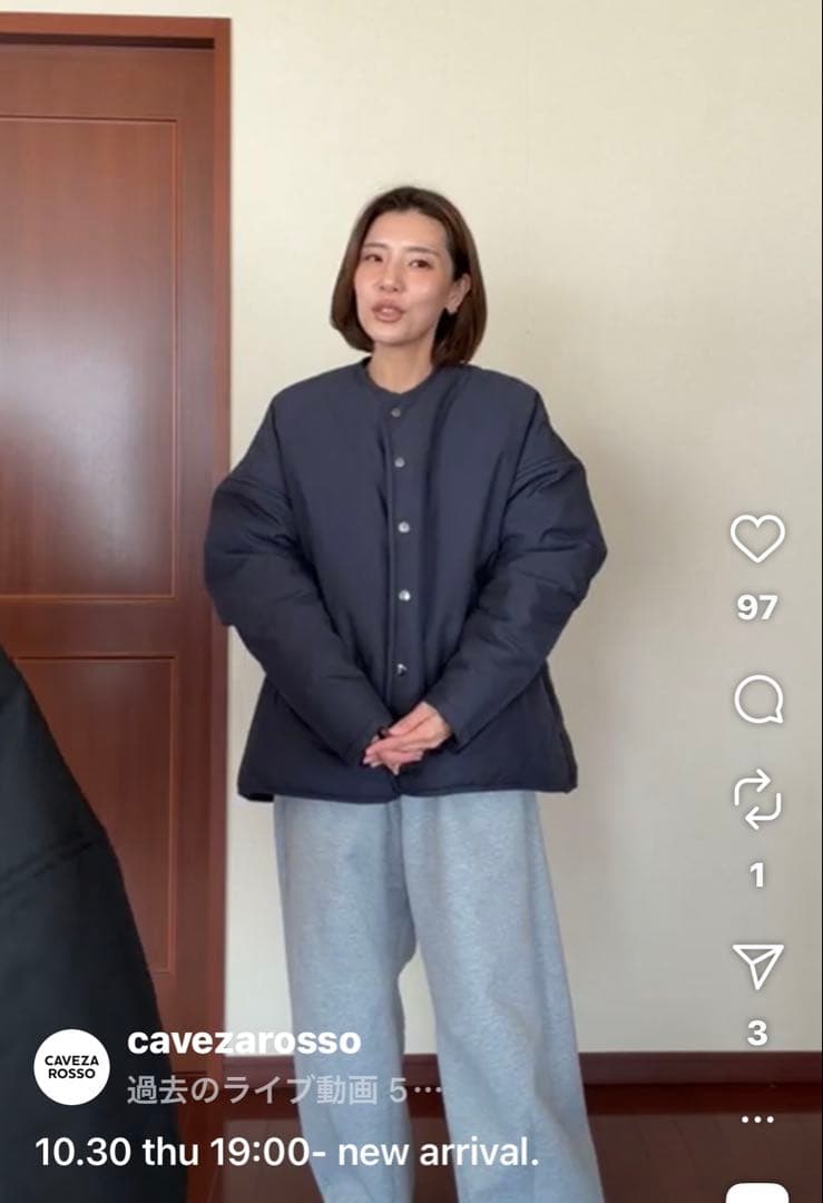 CAVEZA ROSSOテントブルゾンネイビー タグ付き