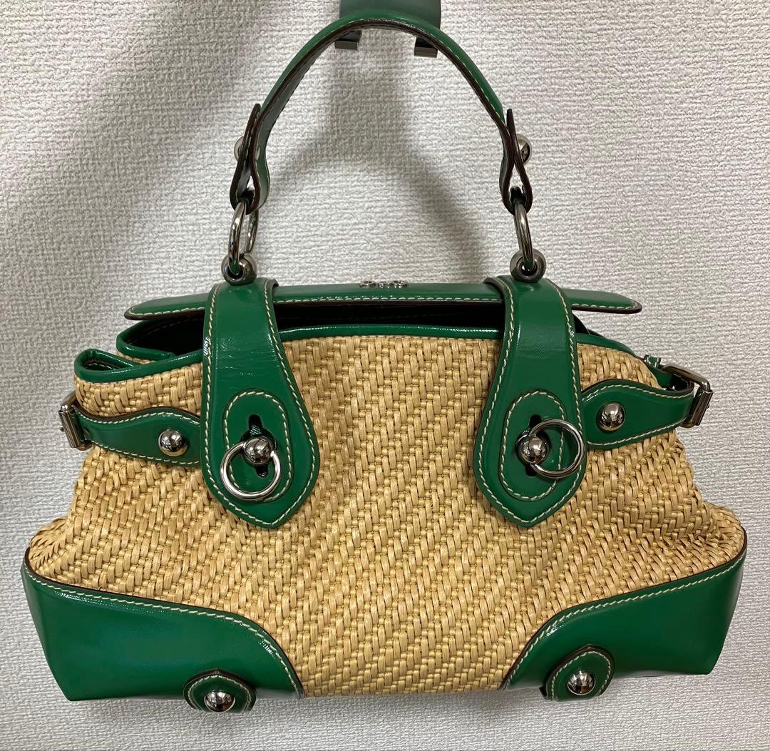 【希少】ドルチェアンドガッパーナ　D＆G　カゴバック　グリーン