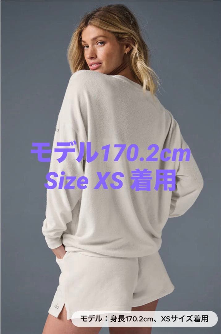 新品♡alo yogaクルーネックプルオーバー オーバーサイズ ライラック完売色