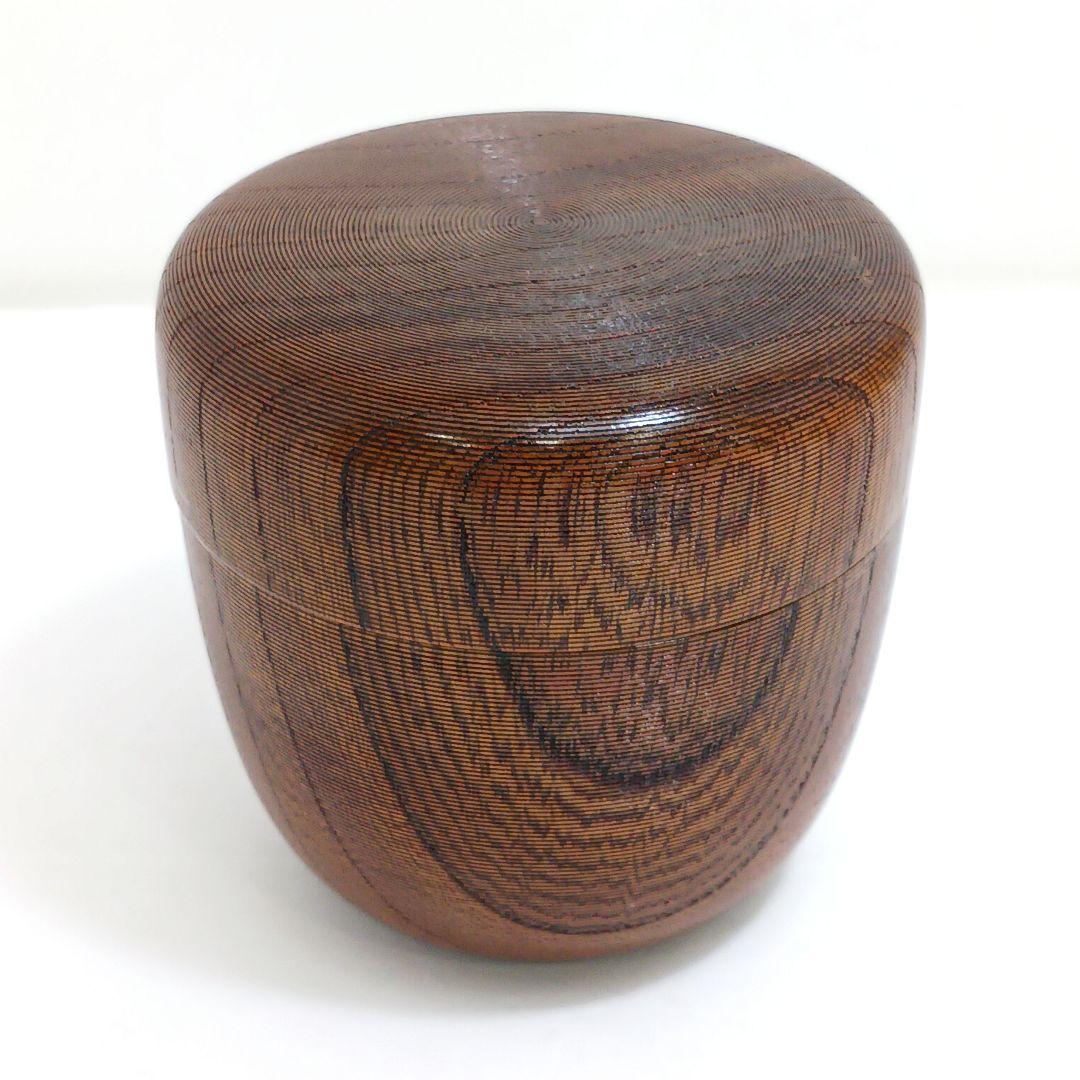 Y3115-9 茶道具 岡本漆園 桜紅葉絵 金蒔絵 棗 共箱　YY